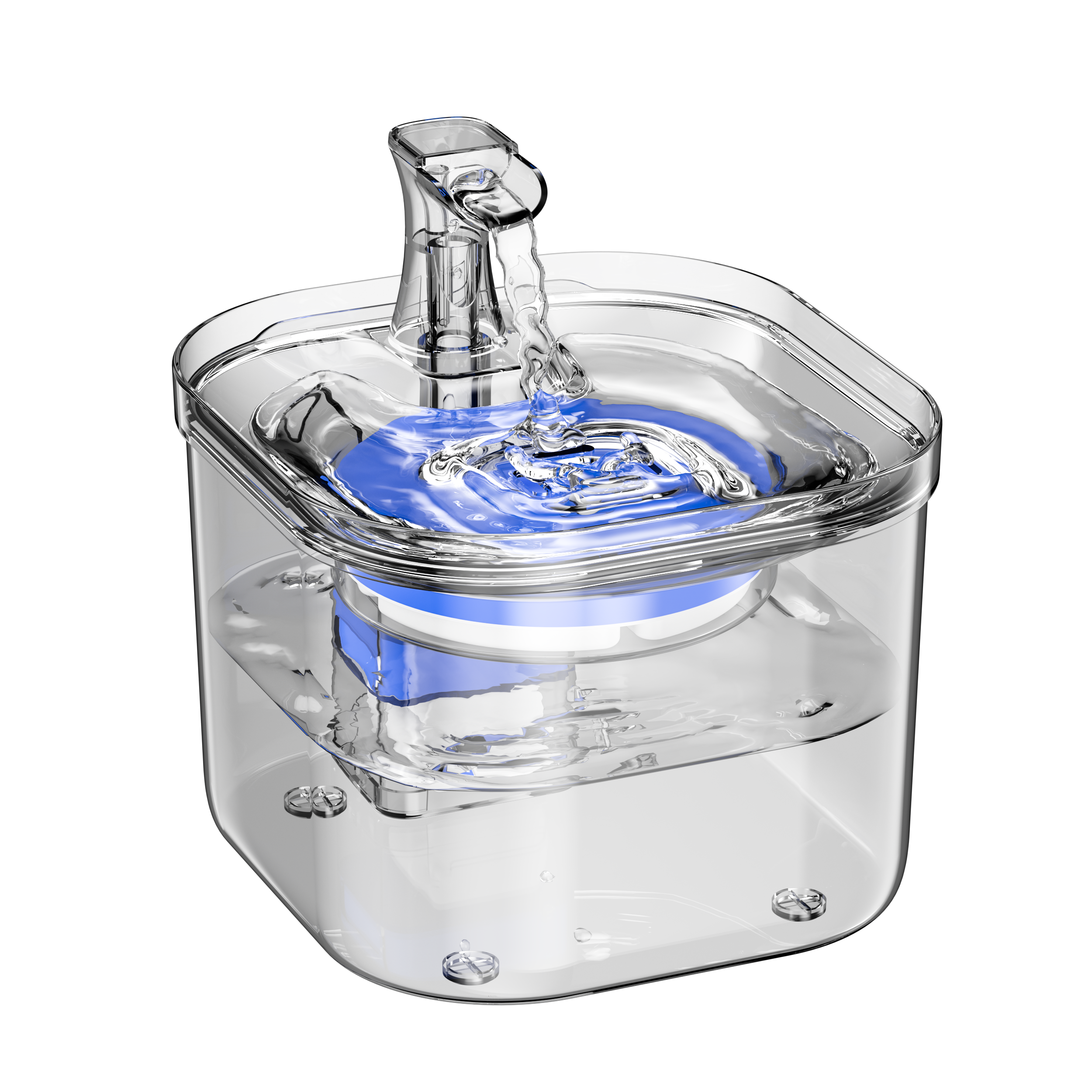 Cat Water Fountain Animal Water Dispenser 61OZ/1.8L Automatic Pet Drinking Fountain Clear Upgrade for Cats Kitty Indoor